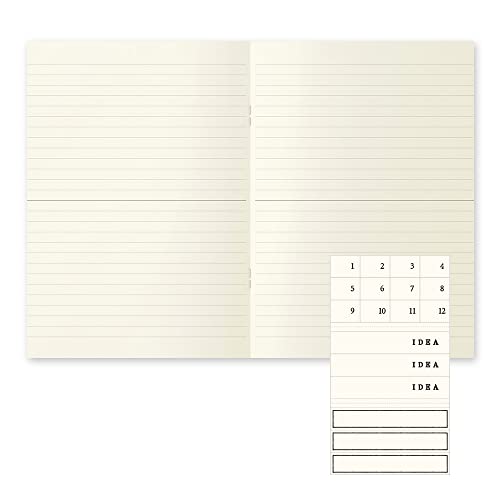 Image of DESIGNPHIL Midori 15304006 Notebook, MD Notebook, Light, A5, Horizontal Rule, Set of 3, A