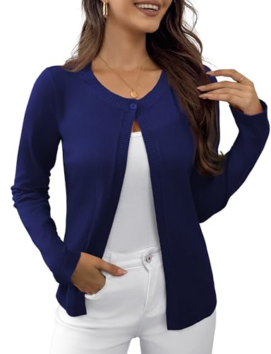 Image of OmicGot Women's Long Sleeve Shrugs Open Front Cropped Cardigan Sweater Bolero Shrugs S-XL