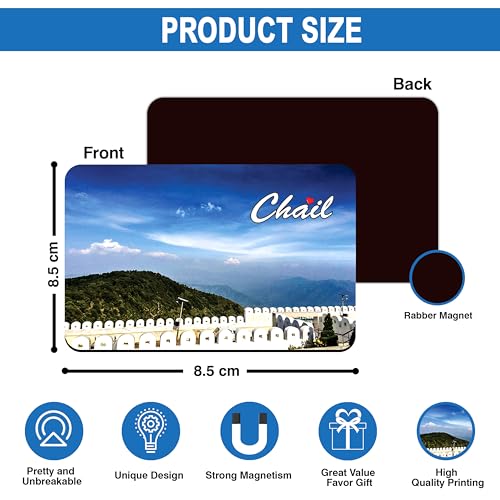 Image of Elegant Fridge Magnet with Themes |Rectangular Size Refrigerator Magnet with Magnetic Rubber Back | Pack of 1, 8.6cm X 5.4cm (Chail)