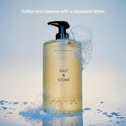 Salt & Stone Body Wash with Antioxidants for Deep Moisture, Black Rose & Oud, 450 ml (Pack of 1) - Image 2