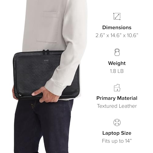 Image of TUMI - Nassau Laptop Portfolio - Men's Leather Tech and Document Work and Travel Bag - Fits up to 14 inch Screens
