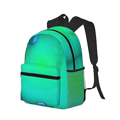 Sac à dos d'université bleu sarcelle léger avec poches One Size