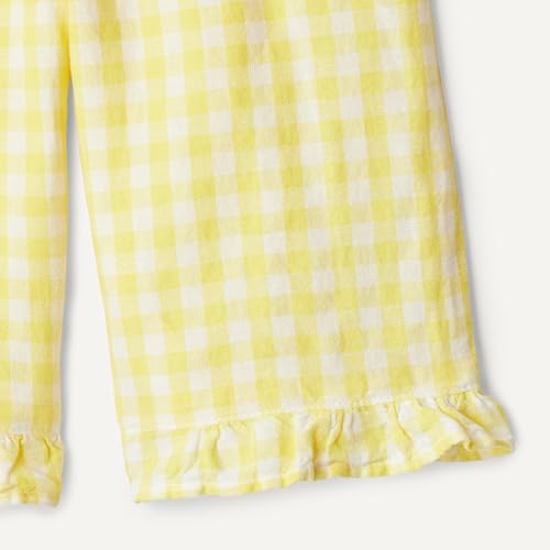Image of Amazon Essentials x Sofia Grainge Toddlers and Baby Girls' Cotton Linen Wide Leg Pull-on Pant with Ruffles