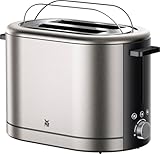 WMF Lono Silk Toaster 2 Scheiben, Edelstahl Matt Grau, Doppelschlitz Toaster mit XXL-Brötchenaufsatz, 7 Bräunungsstufen, LED-Funktionen, breiten Schlitzen und Krümelschublade, Anti-Fingerabdruck