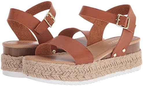 Soda Women's Open Toe Halter Ankle Strap Espadrille Sandal (7.5 M US, Tan) | Image 6