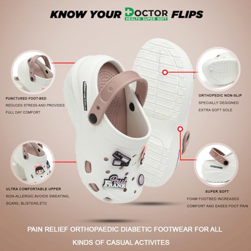 Image of DOCTOR HEALTH SUPER SOFT Stylish and Anti Skid Women Clogs with Cushioned Footwear | Adjustable Strap Clogs | Comfortable | Lightweight | Everyday Wear