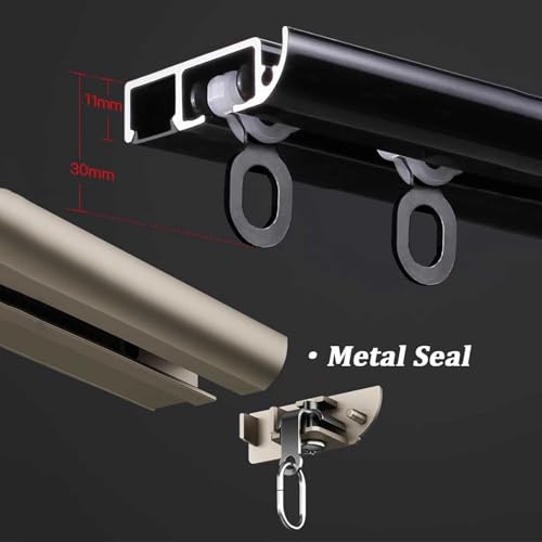 Riel de techo de aluminio blanco de 3,6 m para instalar cortinas modernas sin ruido 7