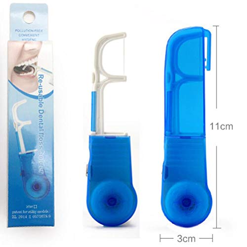 HEALIFTY Suporte de Fio dental para substituição de correia dentária com Fio dental de 30 m (azul)