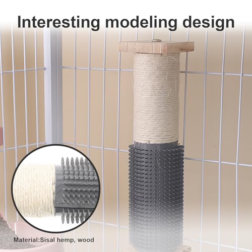 Rascador para gato torre de sisal y madera miniatura 3