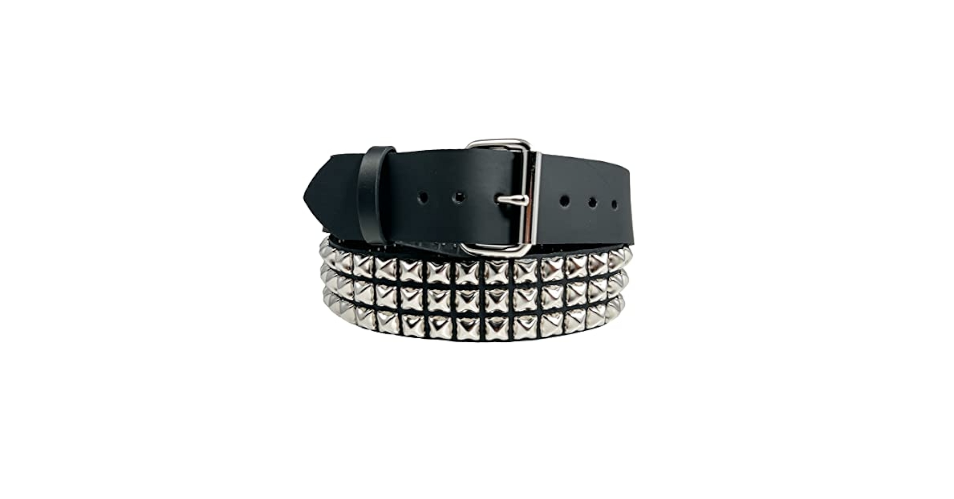 小物 pyramid studs belt made in USA 32 Two Row Pyramid Stud Belt Made In USA Genuine Leather Punk