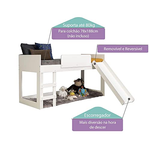 Cama infantil com Escorregador Branco - Casatema