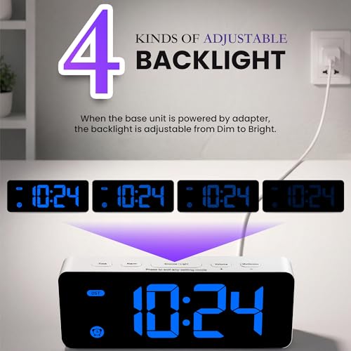 Image of HODIK Alarm Clock for Bedrooms, Kids Small Digital Clock, 4 Dimmable Backlight, 3 Adjustable Volumes with Snooze (B02)