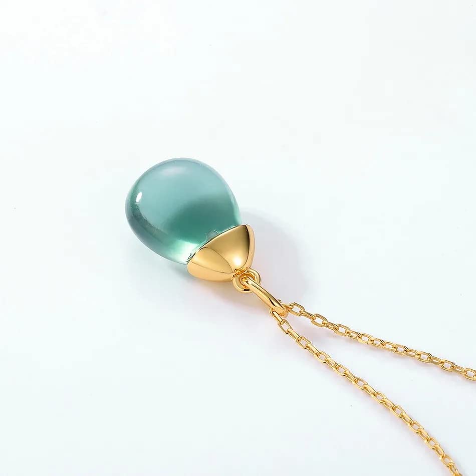 Collier améthyste verte goutte argent 925 accessoire style chic