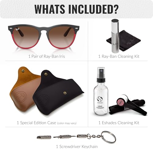 Image of Ray-Ban RB4471 IRIS Phantos Shaped Sunglasses for Men & Women with Official RAYBAN Eyewear Kit