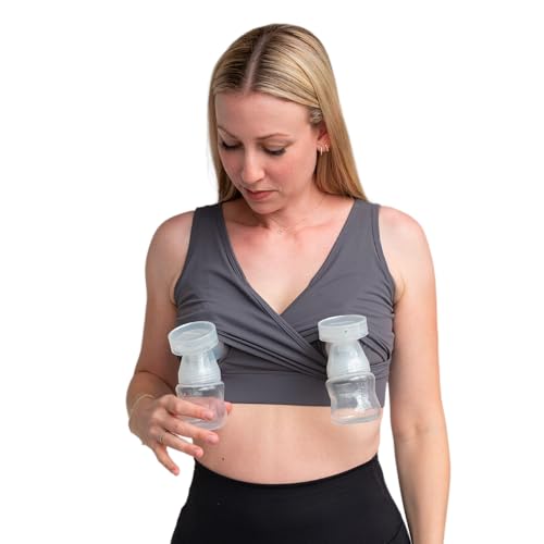 Image of Everyday Luxe Nursing & Hands-Free Pumping Bra - Nursing and Pumping Bra Fits All Standard Pump Flanges and Wearable Pumps