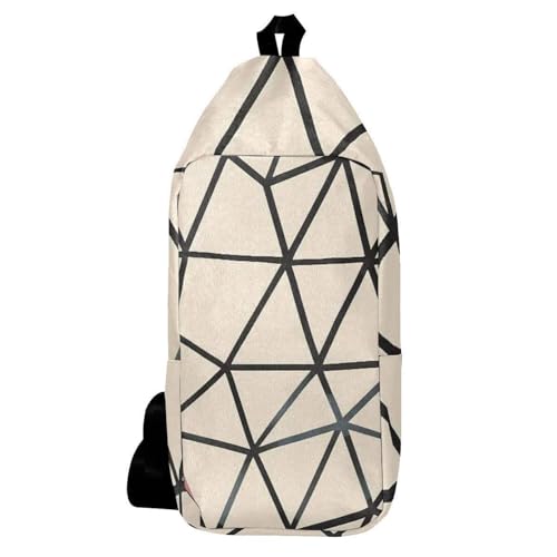 Sac à dos à bandoulière homme femme motif triangulaire multicolore
