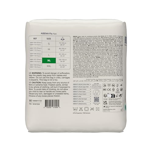 ABENA Netzhosen 5er-Pack, Größe XL, OEKO-TEX zertifizierte Fixierhosen für Wochenbett- oder Inkontinenzvorlagen. Atmungsaktiv und waschbar für sicheren Schutz. Netz-Hosen, Postpartale-Fixierhosen.