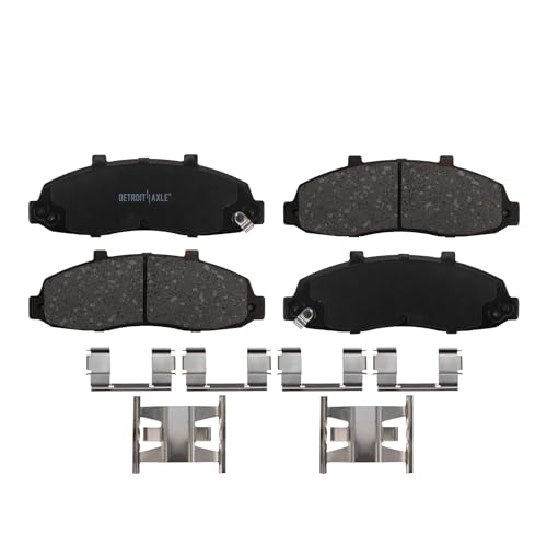 Image of Detroit Axle - 2WD Front Brake Kit for 2000-2003 Ford F-150 | 2001 2002 [5-Lug] Drilled & Slotted Disc Brake Rotors Ceramic Brake Pads Replacement