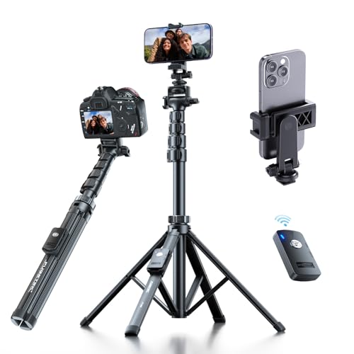 Fugetek 62" Professional Cell Phone Tripod, Ultra Stable 4 Leg