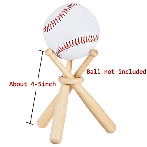 image for Maitys Wooden Baseball Stand Display Holder with Mini Baseball Bats an