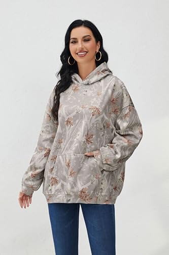 Image of Dsewpaur Camo Hoodie For Women Oversized Long Sleeve Drop Shoulder Fleece Hooded Sweatshirt Pullover With Pocket Outfits