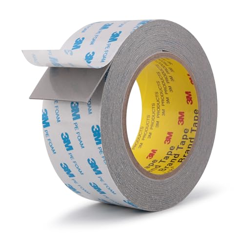 Image of Double Sided Tape Gray Foam Tape Heavy Duty 2 inch x 18Ft Made of 3M Mounting Tape Joining Foam Strips for Banners Posters Alarms Window Shades Trims and Other Home Office or Industrial Use