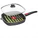 Produktbild Woll Titanium Nowo Induction Guss-Steackpfanne 28 cm, 6,5 cm hoch viereckig Grillmuster induktion Set mit Glasdeckel