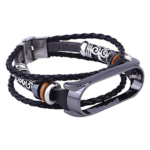 ibasenice Pulseira de couro para relógio inteligente Boho SmartBand Pulseira de substituição para pu