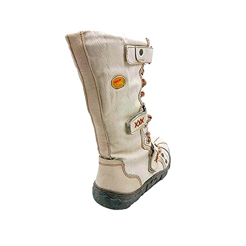 TMA EYES Strape-Accent Washed PU Leather Flat Women's Boot With Plus Size3