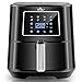 Bear Air Fryer 1700W, 5,5L Freidora sin Aceite con 7 programas, Panel de Control Digital Táctil, Temperatura y Tiempo Ajustable, Sin BPA ni PFOA, Cocción más Rápida Freidora Aire Caliente [A+++]