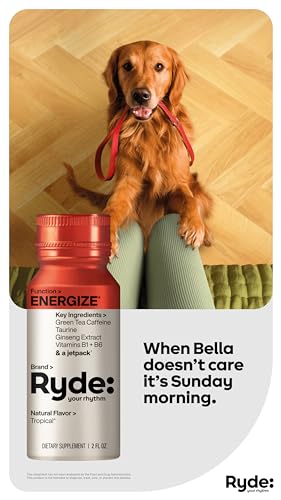 RYDE: Energize Shot | Tropical Flavor | Caffeine & B Vitamins | 0 Calories, 0 Sugar | 2 FL OZ Shots | Boosts Energy* (8 Pack) - Image 4