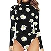 Briskorry Dames Body’s Elegant Wrap Bodies Bloemen Bedrukt Elegant Bodysuit met halve kraag Comfortabel eendelig Sexy…