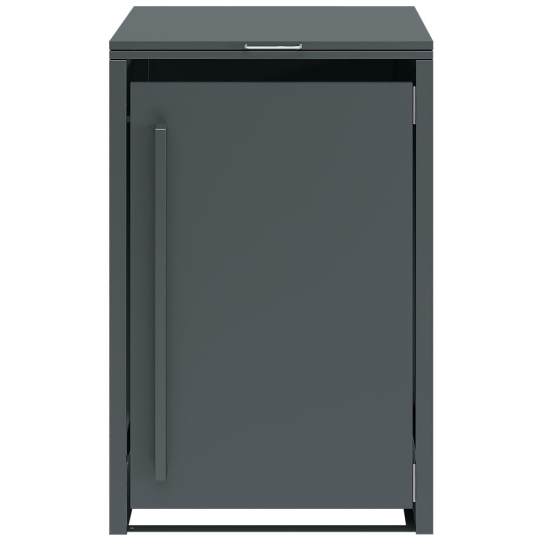 STEELSØN Xalara Mülltonnenbox 1er bis 240L – Mülltonnenverkleidung aus Stahl in Anthrazit – hochwertige Müllcontainer für 1 Tonne – Müllbox wetterfest – UV-beständige Gerätebox/Mülltonnen Box