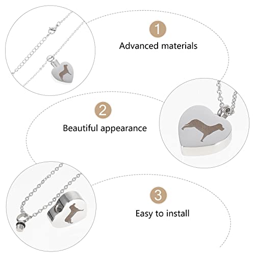 Mipcase Colar criativo de cremação para cães em forma de coração com pingente de cachorro