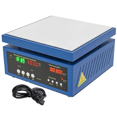 Soldering Hot Plate 110V 700W Welder Hot Plate Rework Heater Lab LED Microcomputer Electric Preheat Soldering Preheat Station 200X200mm Hot Plate with Time Controller