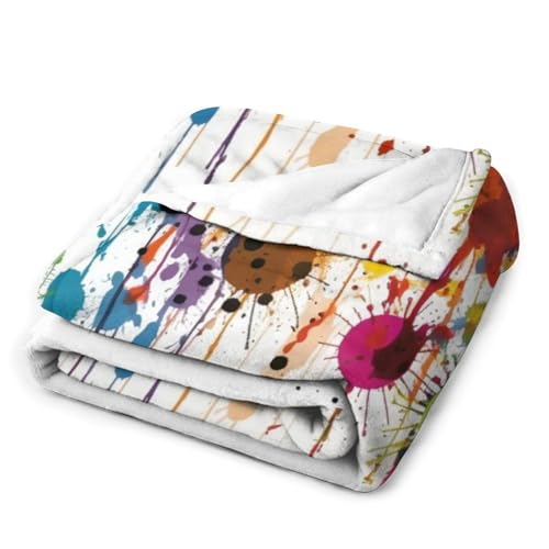 Couverture flanelle douce plaid canapé lit motif abstrait coloré - 4