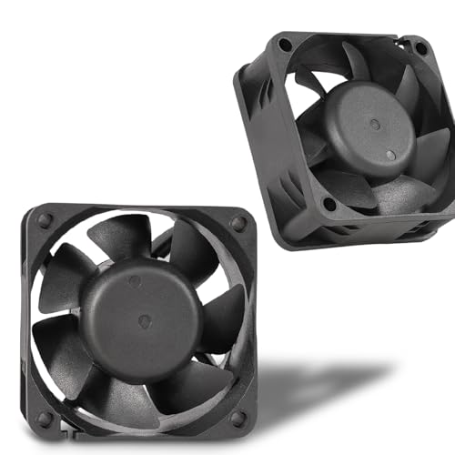 2PCS 60mm x 25mm DC Brushless Fan 12V 2Pin High Airflow Small Cooling Fan for RV Fridge PC Computer Case Receiver Cabinet Electronics CPU Xbox