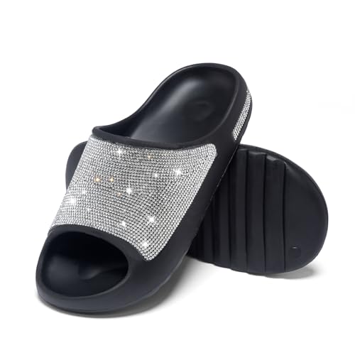 Fashion Crystal Slides for Women Summer Bling Sandals for Girls Women's Diamond Slippers with Glitter3