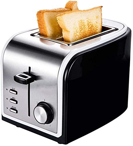 HYLK 2-Scheiben-Toaster, elektrischer Edelstahl-Toaster, mit Auftau-/Aufwärm-/Abbruchfunktion, 6bräunungseinstellungen… – Bild 3