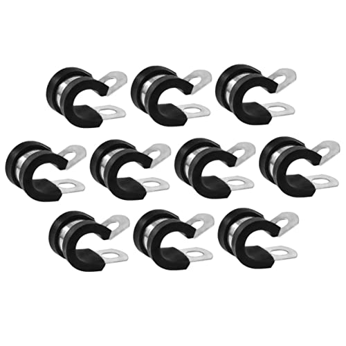 PRETYZOOM 10Pcs Rubber Cushion Clamps Assortment Kit Cable Holders for Automotive and Plumbing Non Scratch Hose Support Weather Resistant and Reliable