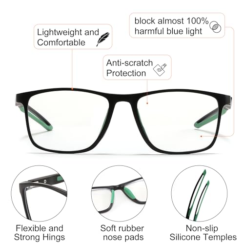 Image of FEISEDY Blue Light Glasses for Women Men TR90 Sports Ultra-Light Glasses Anti Glare UV Protection B0109