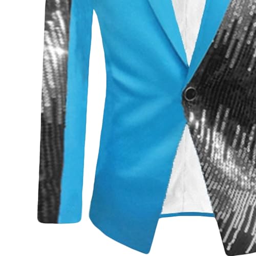 Mens Shawl Lapels Stage Sport Coat Formal Shiny Sequin Tuxedo Stylish 2 Color Conversion Casual Suit2
