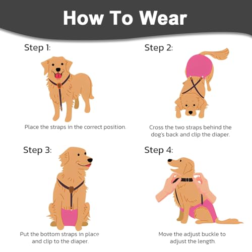 KEMUZ hundewindeln Clip hundewindel Pet Soft Hundewindel-Hosenträger,Hunde-Hosenträger, Hunde-Windelgeschirr, Hosenträger für Windeln, Damen, Welpen-Hosenträger, Bauchbänder, Haustier-Kleidung (B)