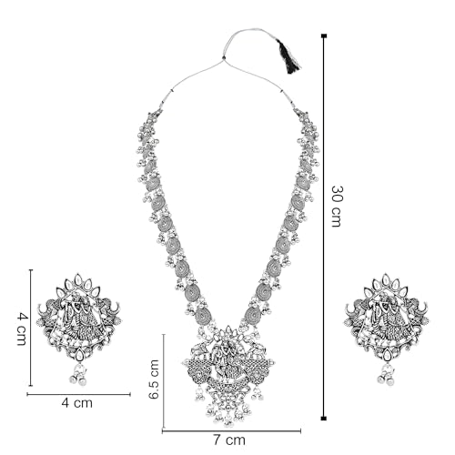Ethnic Oxidised Radha Krishna Necklace Set