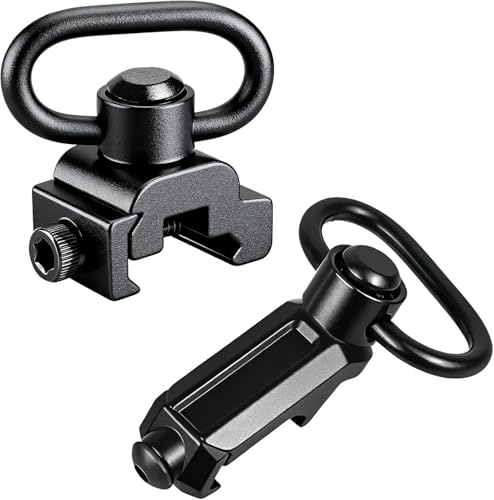 DOPETANE Two Point and Traditional Sling Swivel Mount Picatinny Rail Mount with 1.25' Push Button QD Sling Swivels 2Pack (with Picatinny Mount)