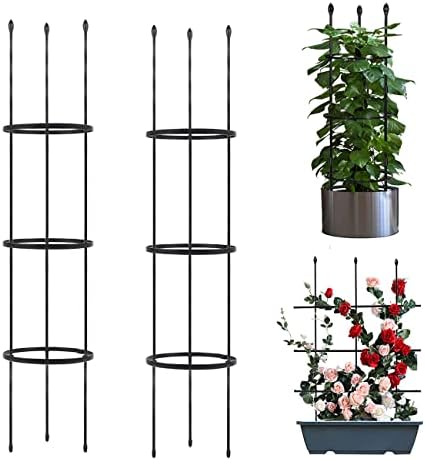 Garden Trellis for Climbing Plants Outdoor,2 Pack Plant Support,Tomato Cages for Garden,Plant Trellis Frame for Potted Plants, Vegetable Plant Support for Flowers Vegetable Vine Indoor Outdoor