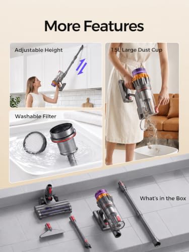 Image of Cordless Stick Vacuum Cleaner, 600W 55Kpa 70Mins for Home, Pet Hair, Carpet