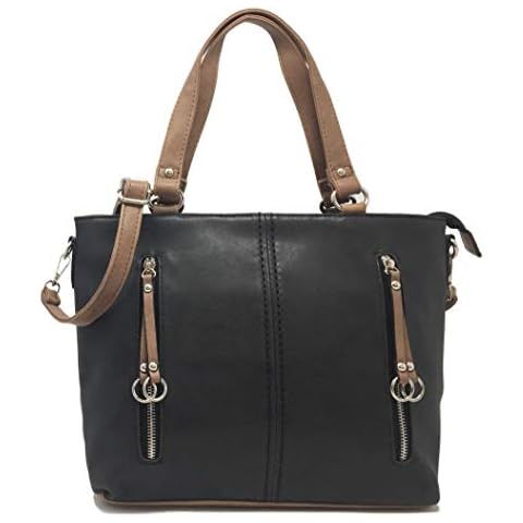 Savvy Street Medium Size Designer Handbags for Women Beautiful Ladies Fashion Grab Bag with Detachable Adjustable Shoulder Strap. (Matt Black) Cover