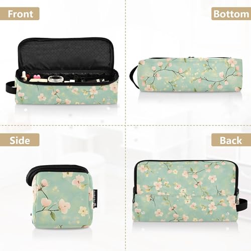 Bolsa de viaje para herramientas de cabello Green Flowers con estera resistente al calor (desmontable), bolsa 2 en 1 para plancha y rizador, esenciales portátiles para mujeres miniatura 5