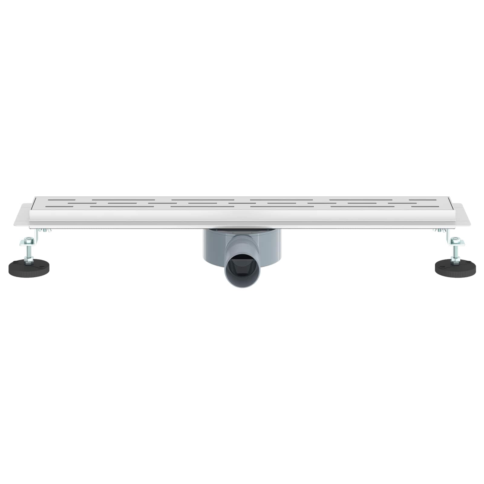 Scarico doccia con tappo in vetro e sifone a 360° in acciaio inox 304, lunghezza 60 cm, regolabile in altezza 0-30 mm, con gancio e guarnizione, per doccia, bagno, montaggio a pavimento